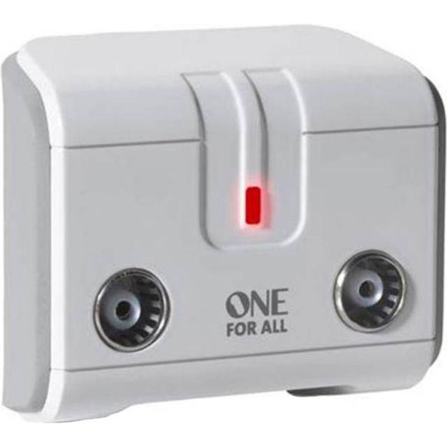 One for All SV-9602 Plug and Play FM/VHF/UHF 2 Way TV Signal Amplifier Booster