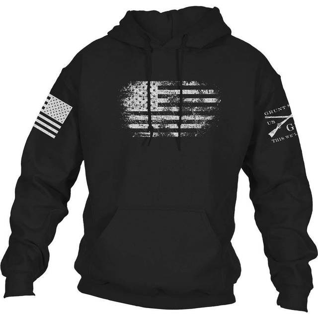 Grunt Style Vintage American Hoodie (Black  Medium)