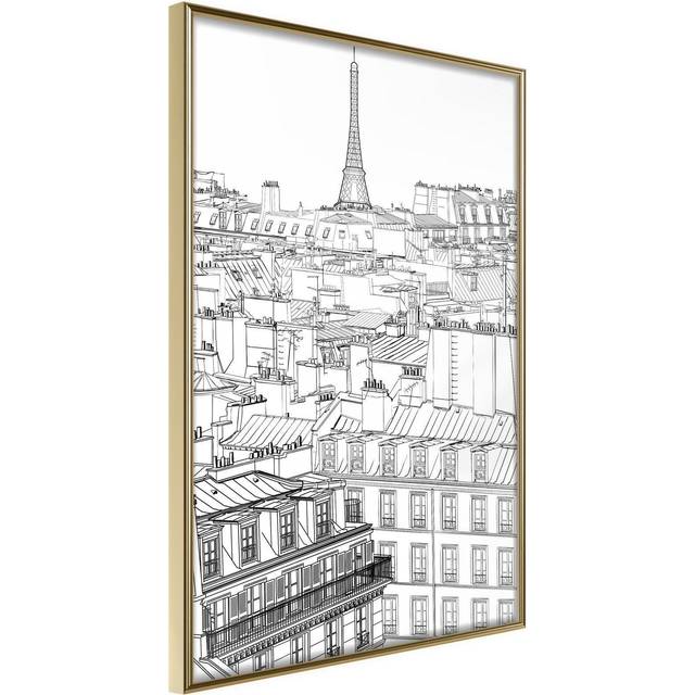 Inramad Poster / Tavla - Fashion Capital - 30x45 Guld ram