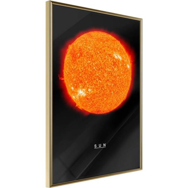 Inramad Poster / Tavla - The Solar System: Sun - 30x45 Guldram