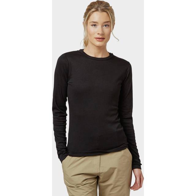 Women's Long Sleeve Thermal Crew Baselayer, Black - 14