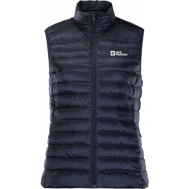 (M, Night Blue) Jack Wolfskin Womens 2022 Pack And Go Down Sleeveless Waterproof Gilet