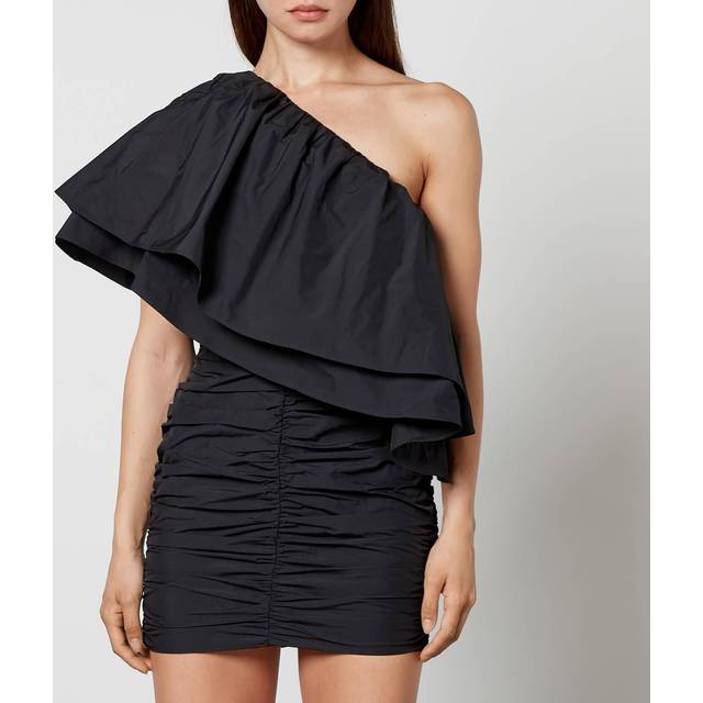 Rotate Birger Christensen One-Shoulder Taffeta Mini Dress - DK 32/UK 4 - Black