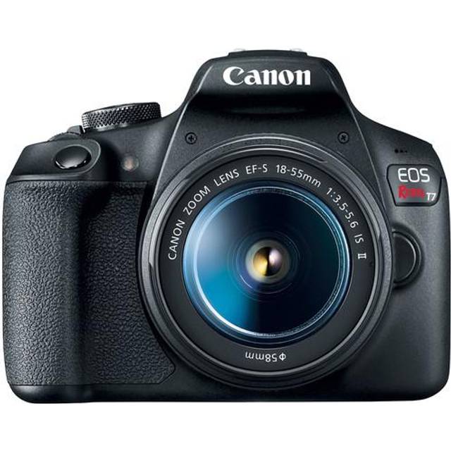 Canon EOS Rebel T7 DSLR W/ 18-55mm and EF 75-300mm with Photo Editing Software, Memory Card Bundle in Black