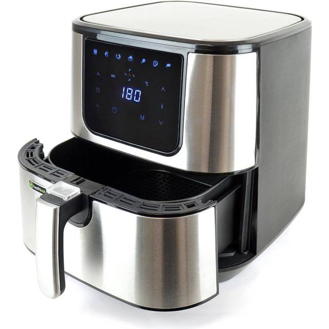 Health kick 5.5ltr digi-touch air fryer (family size) - stainless steel
