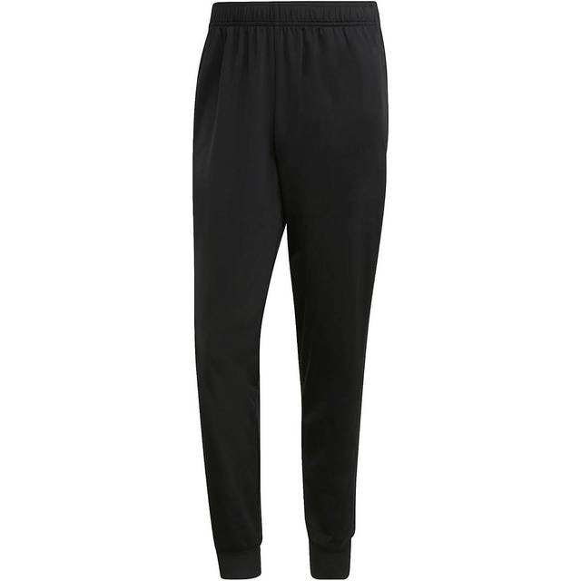 adidas Men's Essentials Warm-Up Slim Tapered 3-Stripes Tracksuit Bottoms  Black/Black  4X-Large