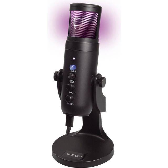 Venom USB-kardioid streamingmikrofon med LED-ljus nätgrill (PC)