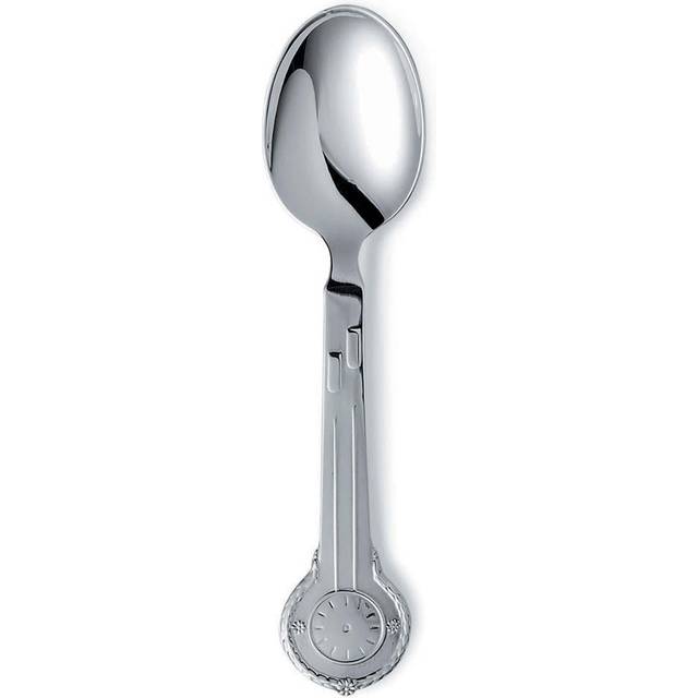 Clock With Flowers Baptism Spoon, 15,5 cm