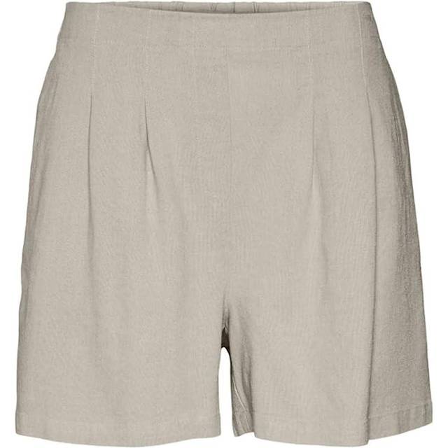 VERO MODA Kvinnors VMJESMILO HW WVN GA NOOS shorts, silver foder, L, Silverfoder, L