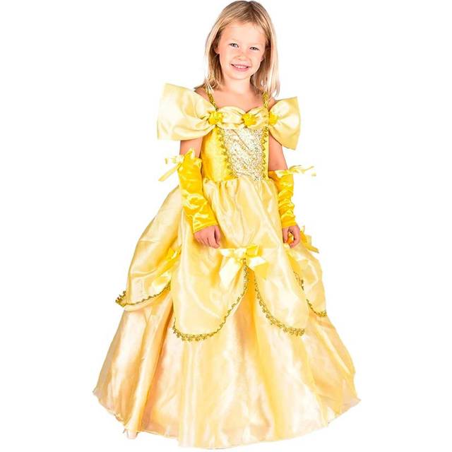 Gul Prinsessklänning Barn Maskeraddräkt - Large