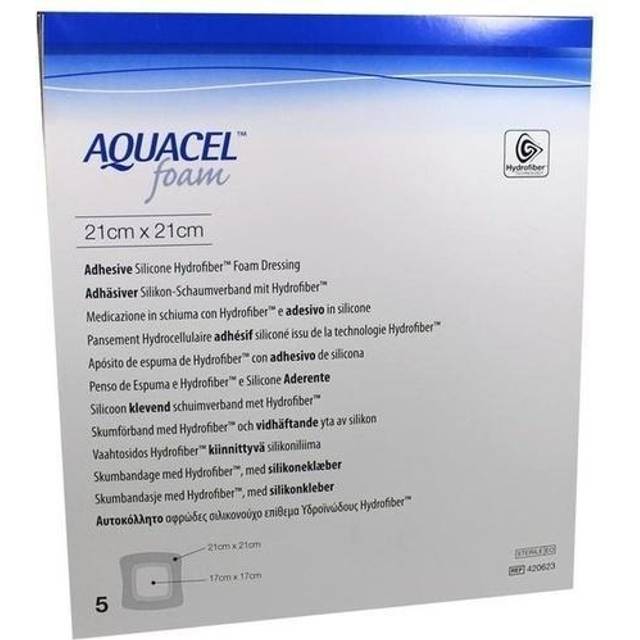Skumförband silikon Aquacel Foam - 21x21cm border - 5 st