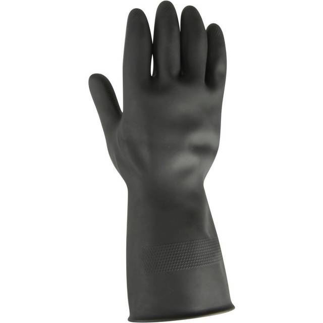 Diverse Sorte gummihandsker med velour flergangs par