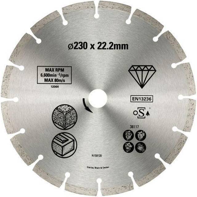 Stanley FatMax Diamond Cutting Disc for Concrete and Brick 230mm