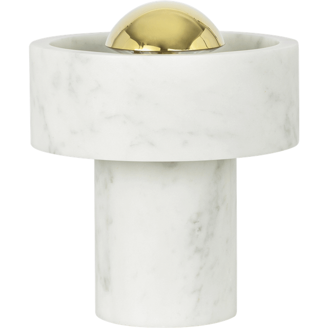 Tom Dixon - Lampe sans fil rechargeable Stone - Blanc - Acier finition laiton - Designer Tom Dixon
