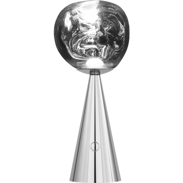 Tom Dixon - Melt LED Table Lamp with Battery - silber/LxBxH 28,5x13x28cm/LED 2,5W/3000K/100lm/CRI>90/ USB-A Kabel - silver (28.0 x 28.5 x 13.0cm)