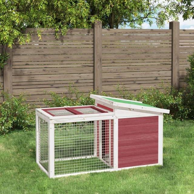vidaXL Rabbit Hutch Mocha 100.5x54x55 cm Solid Wood Pine - Brown