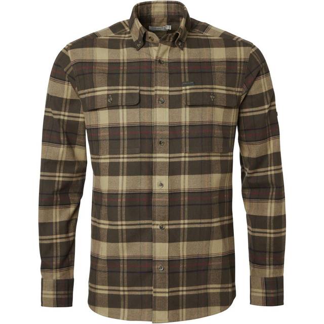 Chevalier Heron Flannel ShirtMen Soil Brown Checked (XL)