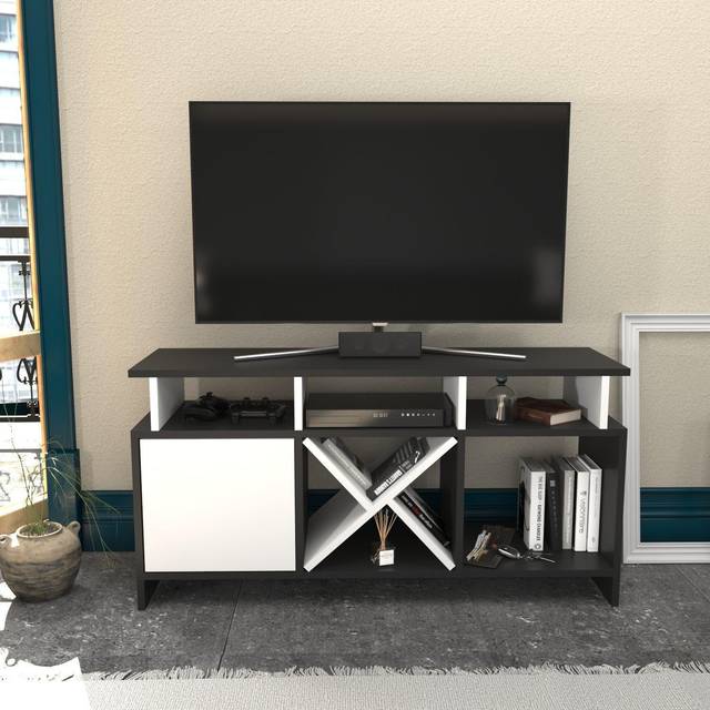 Auburn TV Unit - Anthracite / White