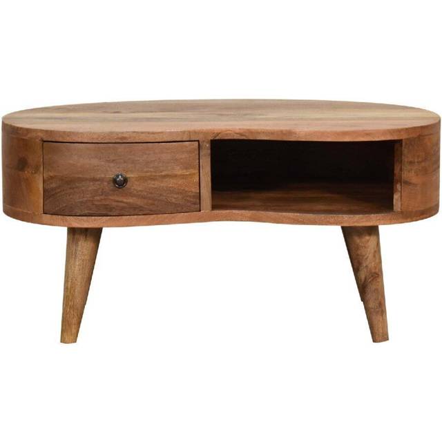 Adorable Solid Wood Furniture - Mini Oak-ish Wave Coffee Table