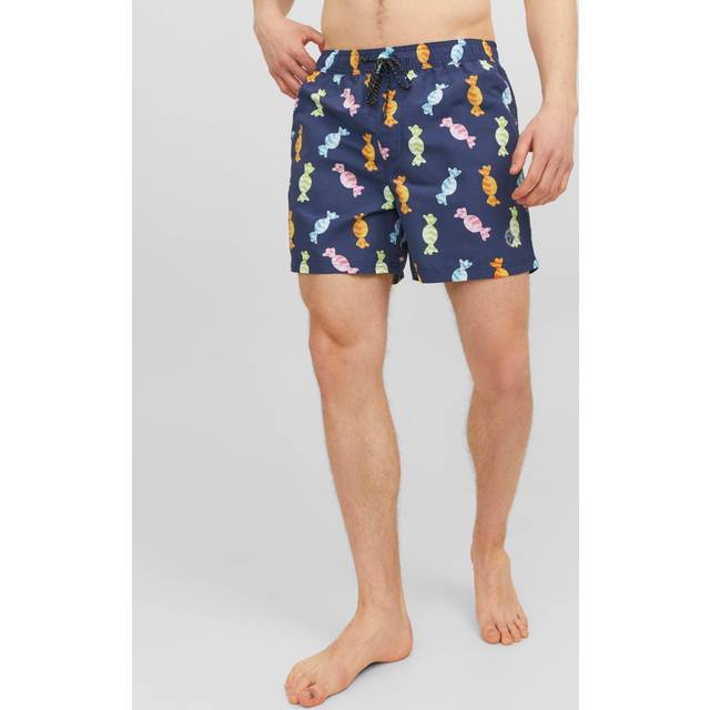Jack & Jones Men's Jpstfiji Jjswim Funny Swimming Shorts S Blazer Navy