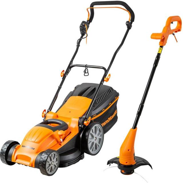 LawnMaster MEB1840M COMBO 1800W Hand Propelled 40cm Rotary Electric Lawn Mower with Line Trimmer - Orange