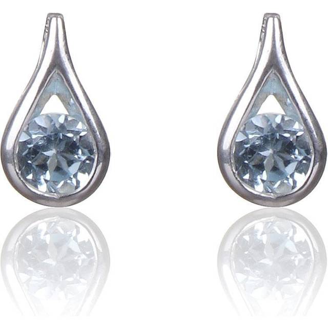 Beginnings Sterling Silver E205T Blue Topaz Teardrop Earrings