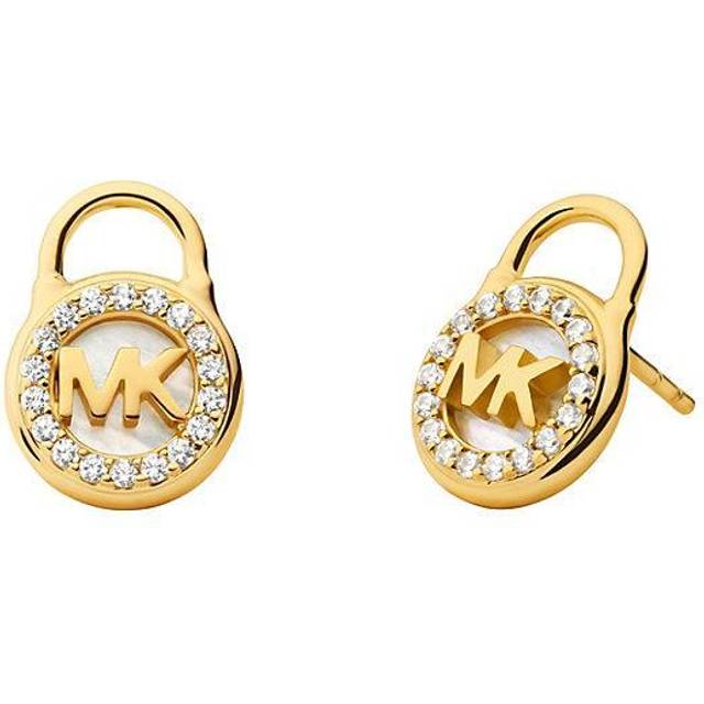 Michael Kors MK 14ct Gold Plated Sterling Silver Lock Stud Earrings