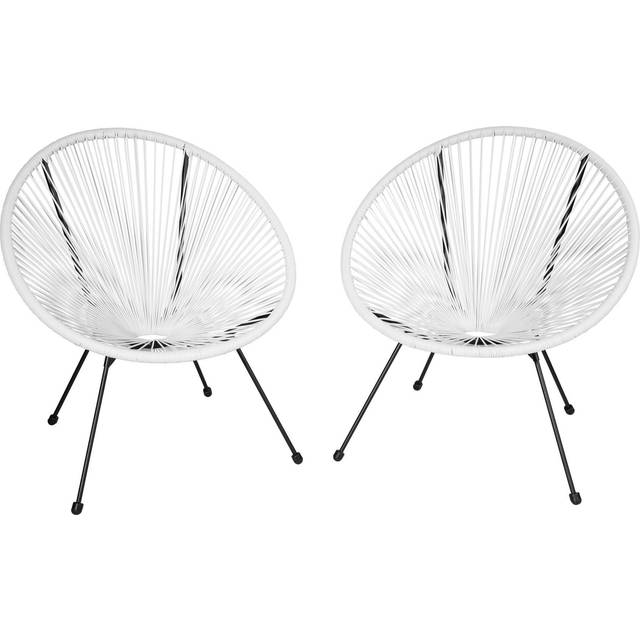 Garden chairs in retro design (set of 2) - white