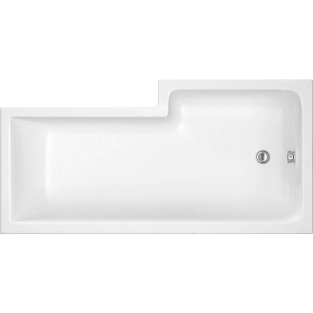 Nes Home 1700 x 850mm Square Left Hand L Shaped Shower Bath & Front Panel