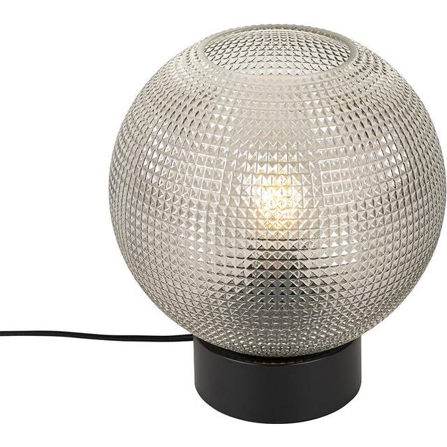 Qazqa - Design Table Lamp Black with Smoke Glass - Chico