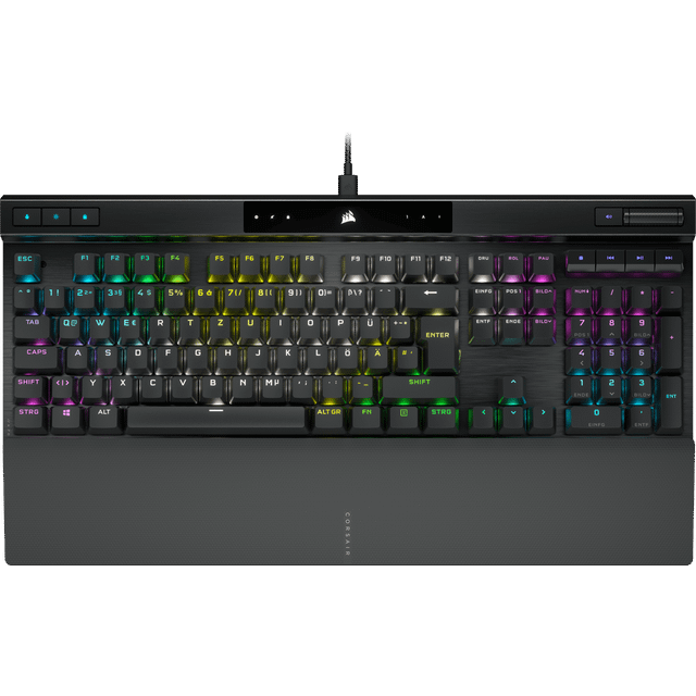 Corsair K70 PRO RGB optiskt mekaniskt kabelbundet speltangentbord – OPX linjär omkopplare – PBT Double-Shot-tangenter – iCUE-kompatibel – QWERTZ DE – PC, Xbox – svart