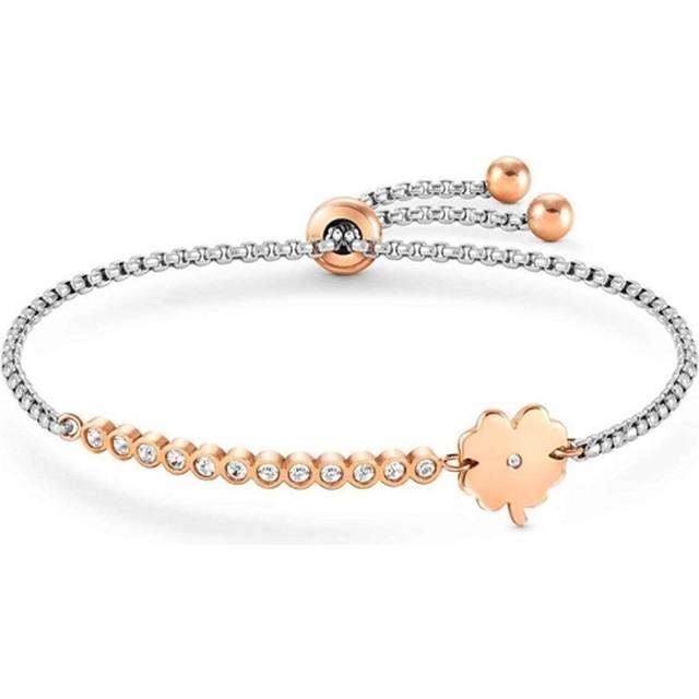 Nomination Milleluci Two-Tone Cubic Zirconia Clover Toggle Bracelet 028009/006 - Two Colour