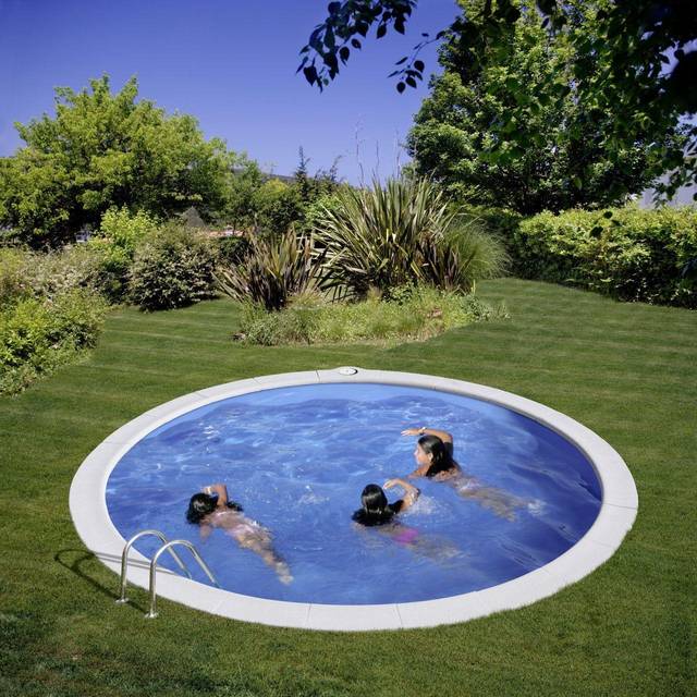 Poolpaket Nedgrävd Gre Inground Rund Ø420 x 120 cm - pool Grå
