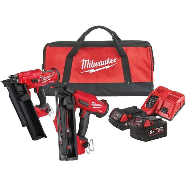 Milwaukee M18FPP2BE-522B 18v Twin Nailer Kit M18FFN First Fix + M18FN1