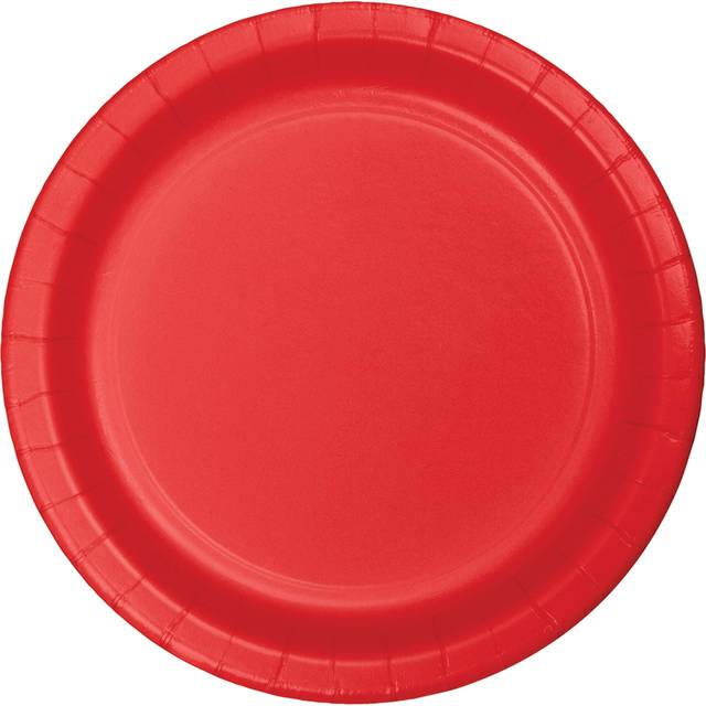Creative Converting 24-Count Touch of Color Paper Banquet Plates  Classic Red