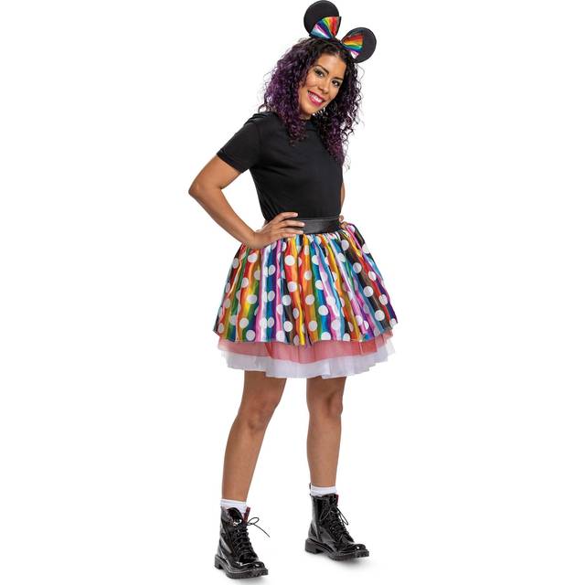 Disney Pride Minnie Mouse Costume Dress for Women - Black&#47;Blue&#47;Pink (L/XL)
