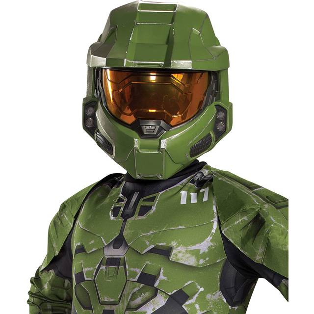 Halo Infinite Master Chief Full-Face Kid's Mask | Halo Costume Accessories - Yellow&#47;Green (One-Size)