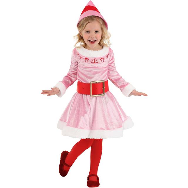 Elf Toddler Jovie Costume for Girls | Christmas Costumes - Pink&#47;Red&#47;White (2T)