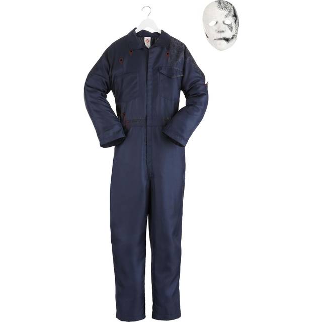 Michael Myers Coveralls and Mask Set - Blue&#47;White (One-Size)