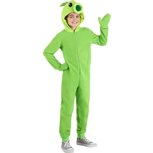 Plants vs Zombies Peashooter Onesie Kids Costume - Green&#47;Black (L)