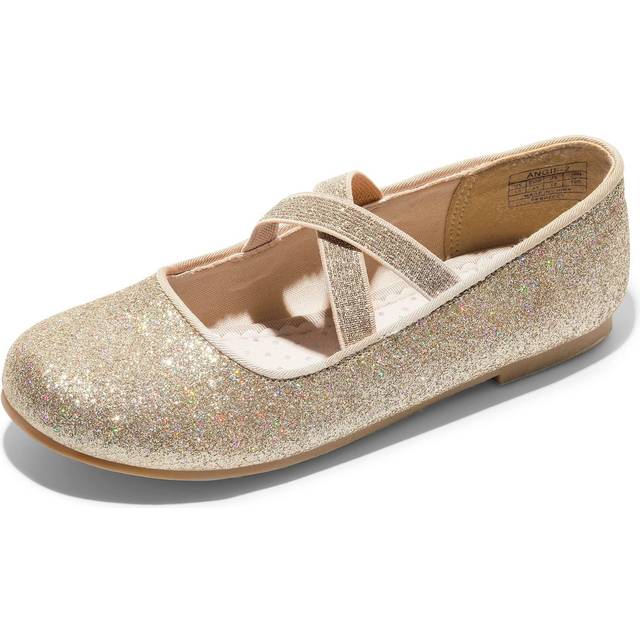 DREAM PAIRS Unisex-Child Flats Mary Jane  Gold  6 Toddler