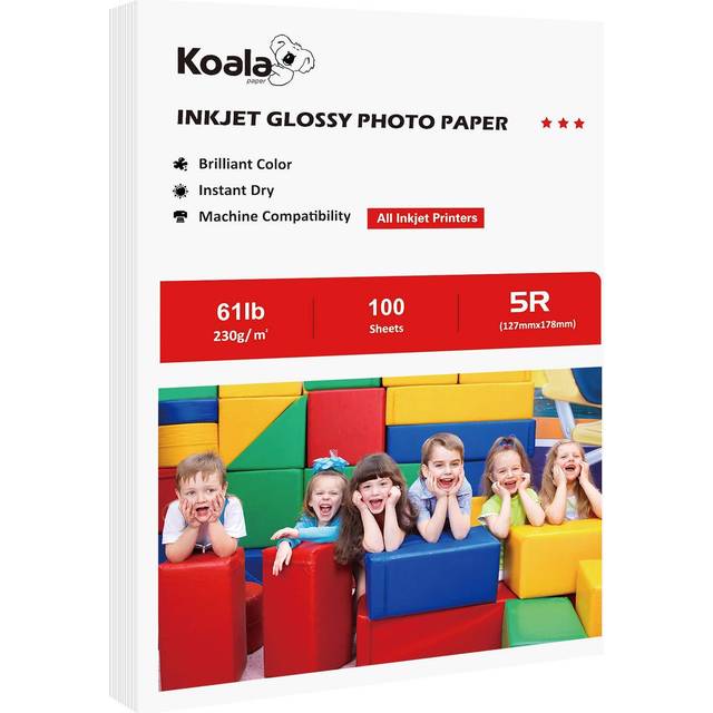 Koala Heavyweight Photo Paper High glossy 5x7 Inches for Inkjet Printing 100 Sheets 61LB