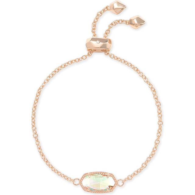 Kendra Scott Elaina Adjustable Chain Bracelet for Women  Fashion Jewelry  14k Rose Gold-Plated  Dichroic Glass