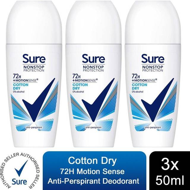 Sure Anti-perspirant Deo Roll On Cotton Dry 50ml