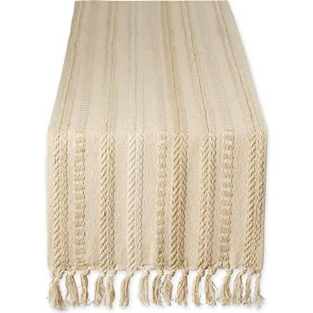 DII Vintage Linen Braided Stripe Table Runner 15x72