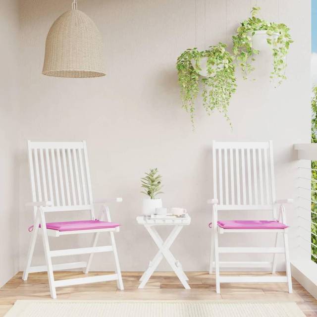 vidaXL hynder til havestol 2 stk. 40x40x4 cm stof pink