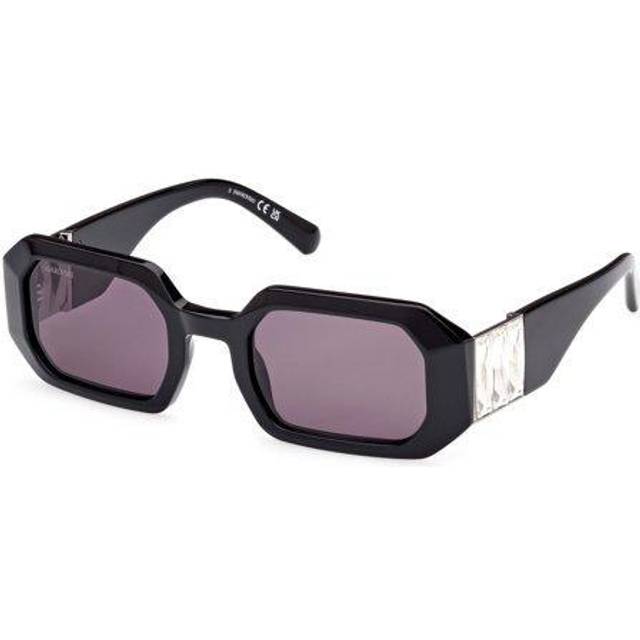 Swarovski Woman SK0387 01A Outlet sunglasses Acetate Black Smoke Squared Normal