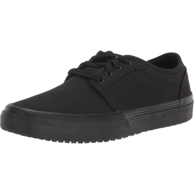 Shoes for Crews Merlin  Mens  Womens  Unisex Slip Resistant Canvas Work Shoes  Water Resistant  Black  Mens 11  Womens 125