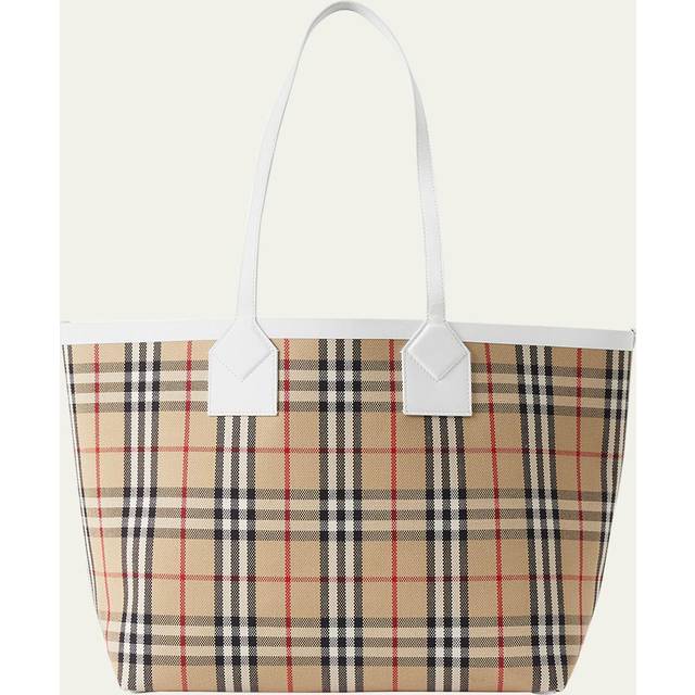 Burberry London Medium Check Canvas & Leather Tote