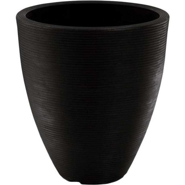 Delano 16 Tall Planter In Caviar Black TruDrop - black